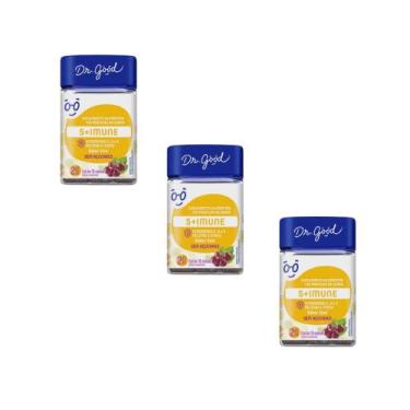 Imagem de Kit 3 Fini 5+Imune Sabor Uva 3x30 Gomas Dr Good, Uva