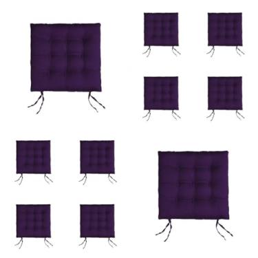 Imagem de Kit Com 10 Almofadas Para Cadeiras Assento Futon De Cadeira 40x40 Cm(Roxo)