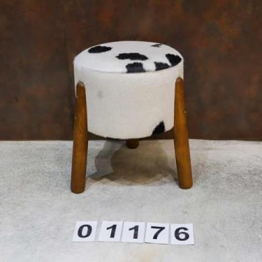 Imagem de Puff de Couro Redondo 40x30 | 01176