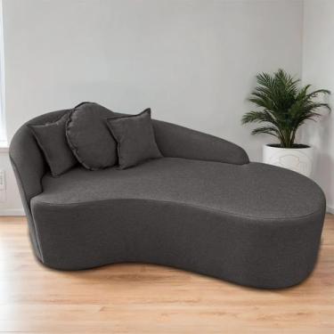 Imagem de Divã Sofá Forma Orgânica Curvo Linho Para Salas e Consultorio Aurea - 