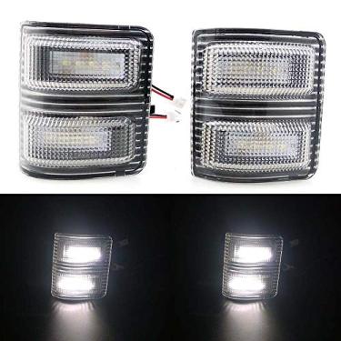 Imagem de Xinctai 2 peças de LED retrovisor lateral, lâmpada de seta para caminhonete Ford F250 F350 F450 F550 Super Duty 2008 a 2016, lente fumê (lente transparente - luz branca)