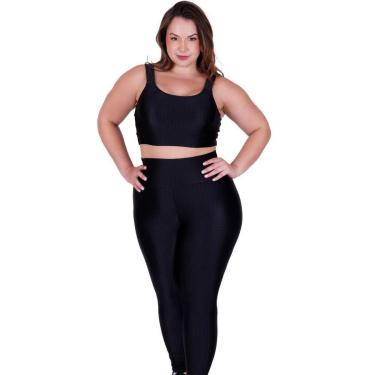 Imagem de Conjunto Top com Bojo Removível e Calça para Academia Plus Size Fitness 3D Barbara-Feminino