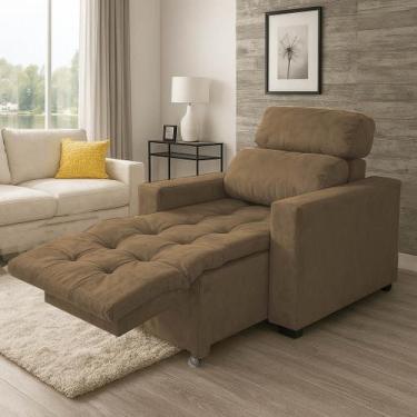 Imagem de Poltrona do Papai e Mamae Reclinavel Com Apoio Pros Pes Soft Madri Lux