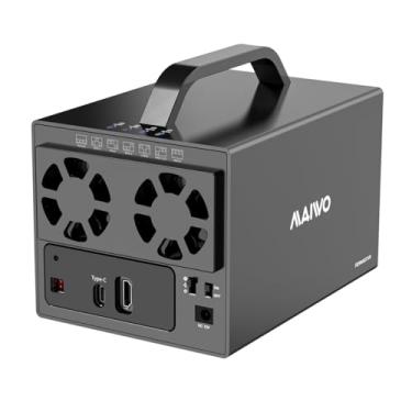 Imagem de MAIWO Gabinete de Disco Rígido Externo Raid de 4 Baías com Porta Hd-Mi, Gabinete Ssd de 3,5 '' Tipo C para Sata Hdd com Dois Ventiladores Ajustáveis, Suporte 64 Tb e Raid 0/1/5/10/Modo Clone Raid
