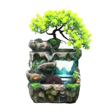 Imagem de Wswqop Fonte de água Decorativa com Iluminação 110V para Mesa com Mini Cascata