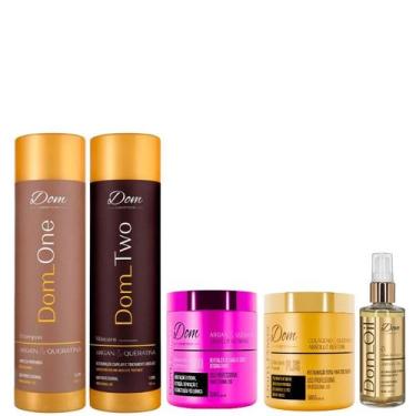 Imagem de Progressiva Dom One Two Profissional 2 Mascaras Óleo Argan - Dom Cosme