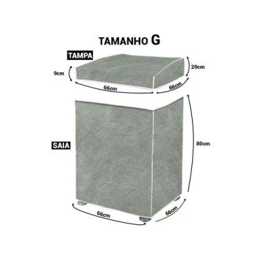 Imagem de Capa Máquina de Lavar Lavadoura Flanelada Reforçada Branca Perolizada 