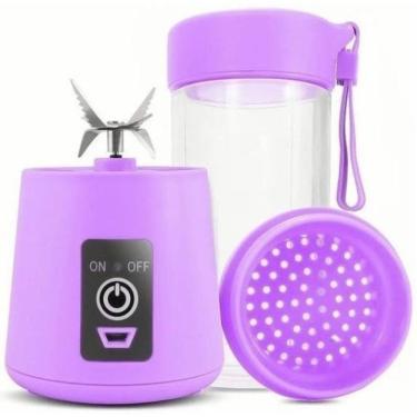 Imagem de Mini Liquidificador Portátil Shake Suco Recarregável Roxo