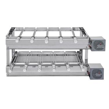 Imagem de Churrasqueira Grill DUPLA Rotativa Inox - 11 Espetos Giratórios - ARTI