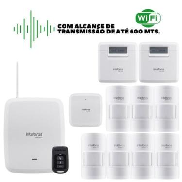 Imagem de Kit Alarme Intelbras AMT 8000, 7 Sensores PET e 2 Teclados Sem Fio