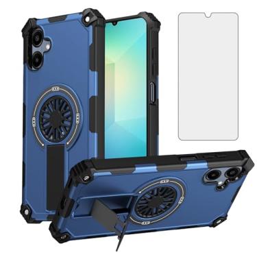 Imagem de Asuwish Capa de celular para Samsung Galaxy A06 5G com película protetora de tela de vidro temperado e suporte magnético à prova de choque fina híbrida robusta acessórios para celular Ao6 A 06 4G LTE