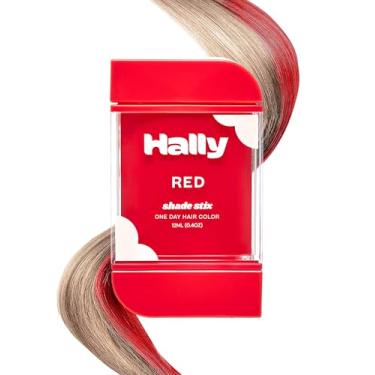 Imagem de Hally Hair Tintura de cabelo temporária, Shade Stix (vermelho) - Acessórios de maquiagem de Halloween para crianças, adolescentes e adultos - 12 ml de giz de cabelo lavável e tintura para festivais