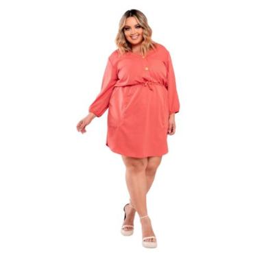 Imagem de Vestido Feminino Plus Size De Manga Social Casual Verão - Thania Moda 