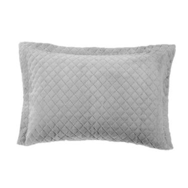 Imagem de Porta Travesseiro Plush Inove Liso 55x80 cm Cinza Cromo Hedrons