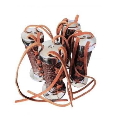 Imagem de Manopla Para Motos Custom Couro Marrom 1 25Mm Universal - Gilimoto