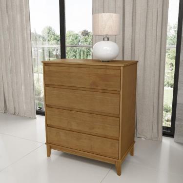 Imagem de Cômoda c/ 4 Gavetas Madeira Maciça Quarto Boho Contemporâneo