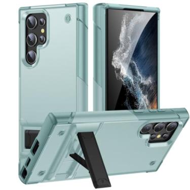 Imagem de Capa de celular com suporte resistente e à prova de choque para Samsung Galaxy S25 S24 Ultra S21 S22 S23 S21 S23 S24 Plus S21fe S20fe S23 (para Samsung S22 plus/verde ciano)