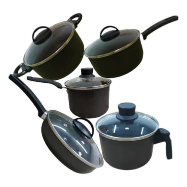 Imagem de Jogo de Panelas com 5 Teflon Antiaderente Frigideira e Panelas Cor Preto