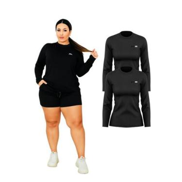 Imagem de Kit 2 Camisetas Manga Longa Proteção UV FPS50 Feminina Plus Size - Sun