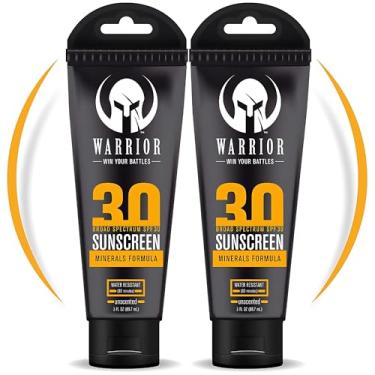 Imagem de WARRIOR – VENÇA SUAS BATALHAS - Loção de proteção solar FPS 30 – Loção corporal resistente à água e ao suor com FPS – Fórmula mineral, protetor solar de zinco e titânio – Não tóxico para peles