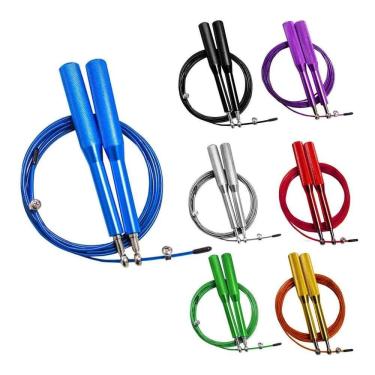 Imagem de 2X Corda Pular Aço Crossfit 3M Rolamento Profissional Speed