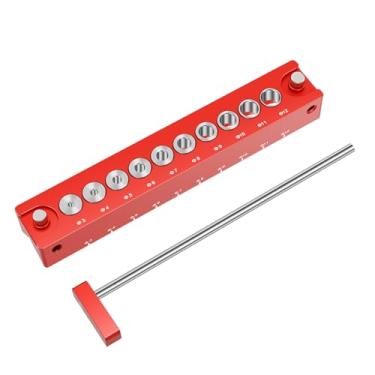 Imagem de Guia de perfuração autocentrante – gabarito de cavilha para marcenaria de liga de alumínio com posicionamento preciso para fabricação de armários e projetos de bricolage