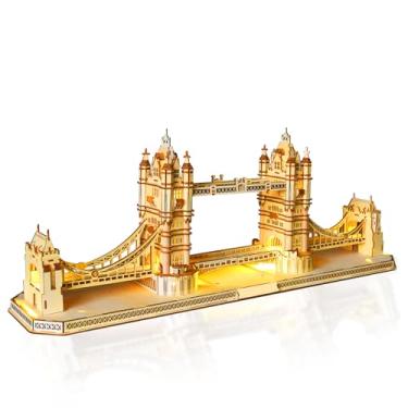 Imagem de Hallisun 3D Wooden Puzzle for Adults, England Britain London Bridge Wood Architecture Model, DIY Mechanical Building Kit Craft Hobbies Toy, Birthday Festival Gift for Women Men, Home Decor, 450 PCS