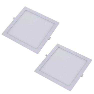 Imagem de Kit 2 Painel Led Quadrado Embutir 24w 4000k Bivolt Foxlux