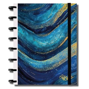 Imagem de Caderno Capa Dura Feminina Com Discos 80 Folhas Pautadas De Tamanho A4 27,5 * 20 CM (Galáxia)