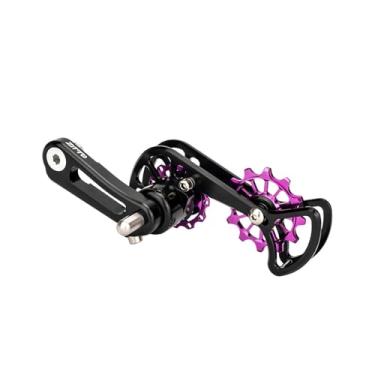 Imagem de oshhni Tensor de corrente de velocidade única, acessórios para bicicleta, reparo, liga de alumínio leve e resistente para ciclismo ao ar livre, Preto Roxo