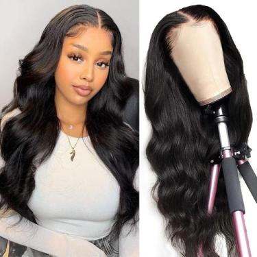 Imagem de Perucas frontais de renda Hedy Body Wave 100% cabelo humano 18" pretas