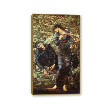 Imagem de SDYJ6GSW Edward Burne Jones Arte de parede Merlin Poster pinturas famosas reprodução de imagens romantismo decoração de parede Edward Burne Jones decoração de casa 30 x 52 cm (12 x 21 pol) moldura