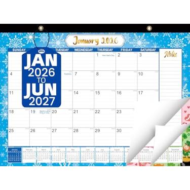 Imagem de Calendário de mesa 2024-2025 - Calendário grande de mesa/parede de 18 meses, janeiro de 2024 a junho de 2025, 43 x 29 cm, papel grosso, blocos pautados grandes, calendário mensal de 2024 (janeiro a 18