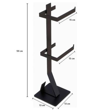 Imagem de Porta Papel Chão Reserva Duplo Toalha Maos Lavabo Pia Preto