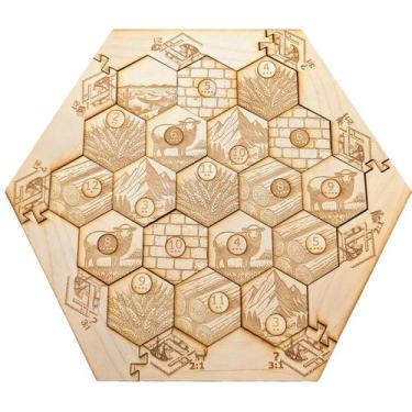 Imagem de Tabuleiro de madeira compatível com Settlers of Catan 4-6 jogadores - 