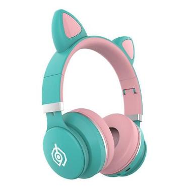 Imagem de Fone de ouvido Bluetooth sem fio com design de orelhas de gato montado
