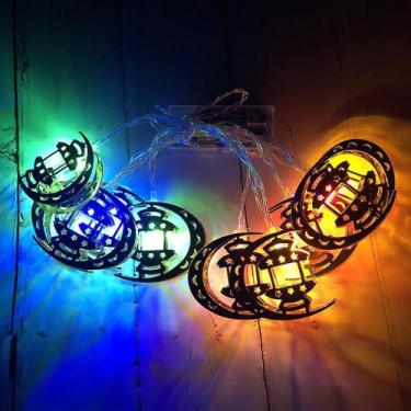 Imagem de Corda de luz led Eid Mubarak luzes de cortina decorativas luzes de fér