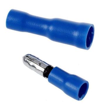 Imagem de Kit Terminal Bala Fêmea E Macho Pré Isolado Azul 50Pares