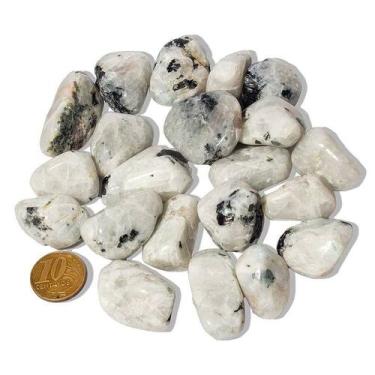 Imagem de Pedra da Lua Verdadeira Natural Rolada - 10 a 20g - Classe B - Cristai