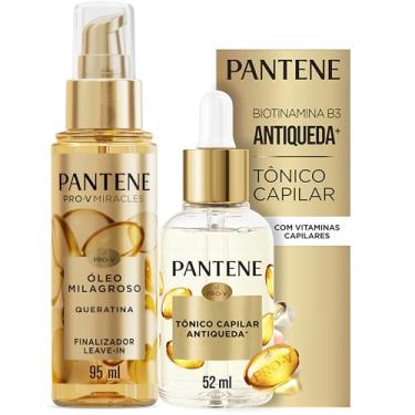 Imagem de KIT Pantene Pro-v Miracles Queratina Óleo Capilar Milagroso 95ml + Tônico Capilar Pantene Antiqueda Pro-V Miracles Biotinamina B3 52ml