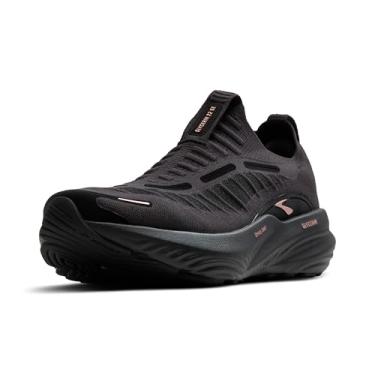 Imagem de Brooks Tênis de corrida feminino Glycerin 22 SE, edição especial sem cadarço neutro, Preto/metálico ouro rosa, 34