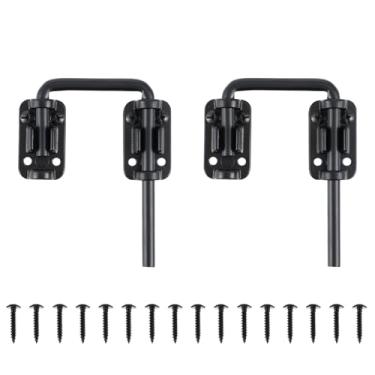 Imagem de SUMBIN Trava de porta deslizante para pátio com trava de parafuso em U que adiciona segurança doméstica e segurança adicional para crianças, ajuste de porta francesa de pátio em acabamento preto (2