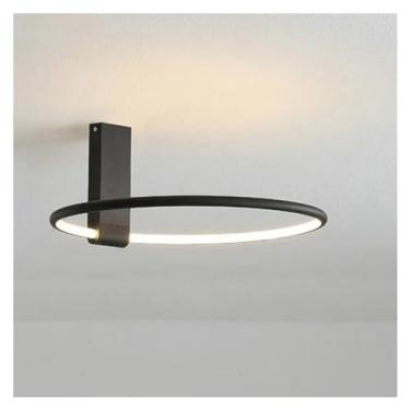 Imagem de Luminária de teto redonda LED de design escandinavo, branca, preta, dourada, AC220V, metal, alumínio, arandela, quarto, sala de estar, luzes de teto, lustre