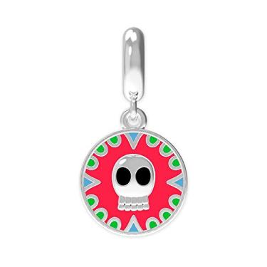 Imagem de Berloque de Prata 925 La Catrina Caveira Maia Link com Resina