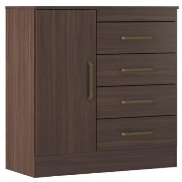 Imagem de Cômoda Demobile Montevideu 4 gavetas com sapateira 1 porta Café - Demó