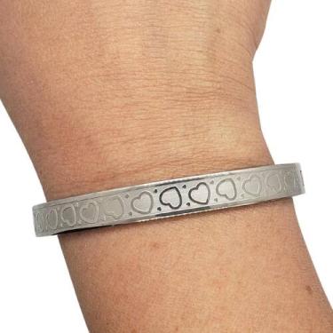 Imagem de Bracelete Metal desenho coração Prata - Aço Inoxidável - PLB