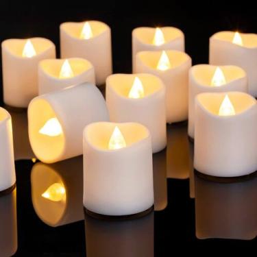 Imagem de Lâmpada Homemory, pacote com 50 velas votivas LED sem chama, branco qu