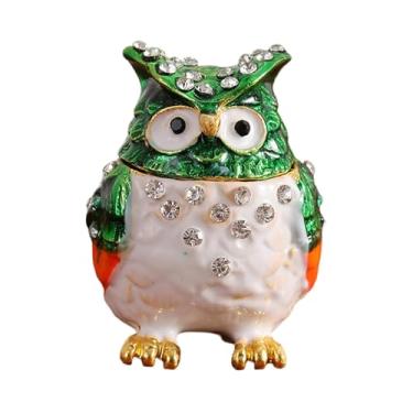 Imagem de APLVFFZH Caixa de joias de, porta-anéis decorativo de mesa para mulheres, estatueta de, organizador de joias para pingentes, brincos, Verde