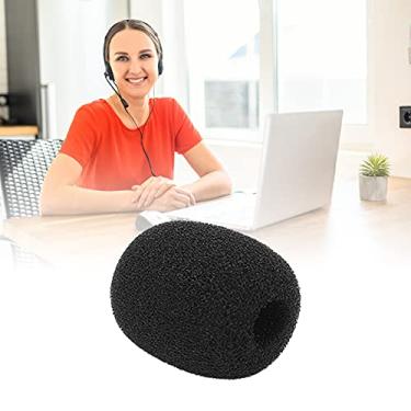 Imagem de Microfone Windscreen, respirável de alta densidade esponja preta eficaz lapela headset capa de microfone para apresentador para concerto para apresentação