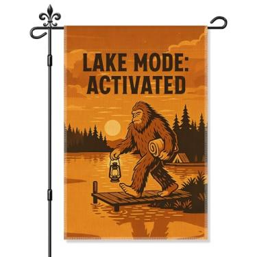 Imagem de Xipromi Bandeira de jardim ativada no modo lago, bandeira engraçada de jardim à beira do lago para o exterior, decoração de quintal de casa de fazenda de outono, presentes de acampamento para amantes
